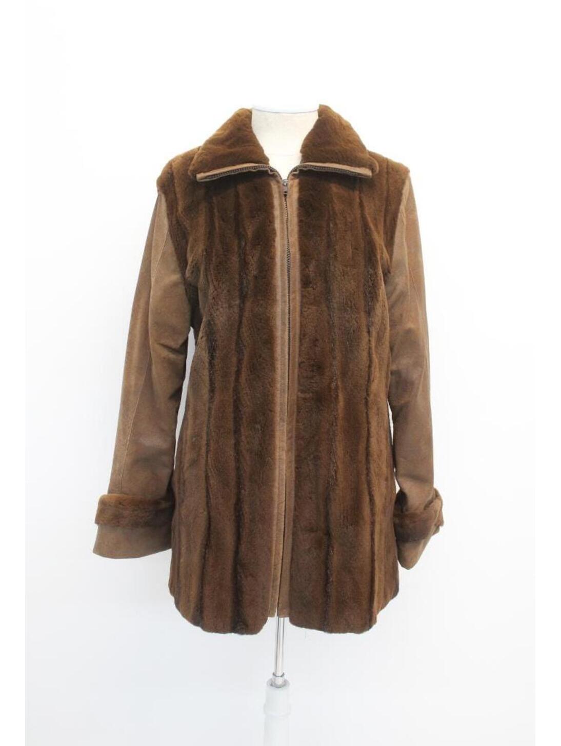 New Refurbished Sheared Mahogany Mink Fur Jacket Coat Women Woman Size 4 Petite